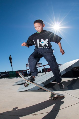 He's good at skateboarding