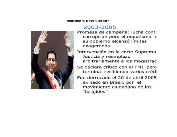 PRESIDENCIA DE LUCIO GUTIERREZ