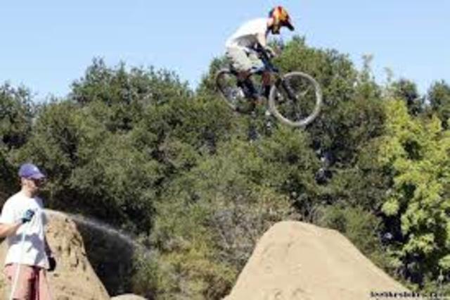 Made dirt jumps behind target