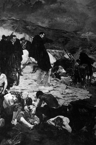 Simon Bolivar takes his army across the Andes Mountains and, by taking the Spanish army by surprise, is victorious in the following battle