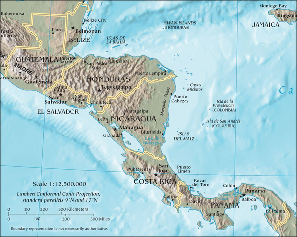 multiple Central American states declare their independence from Spain and from Mexico