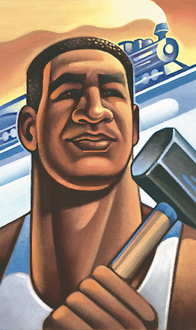 Johnny Cash performs at Folsum Prison in California. His most requested song is "John Henry's Hammer"