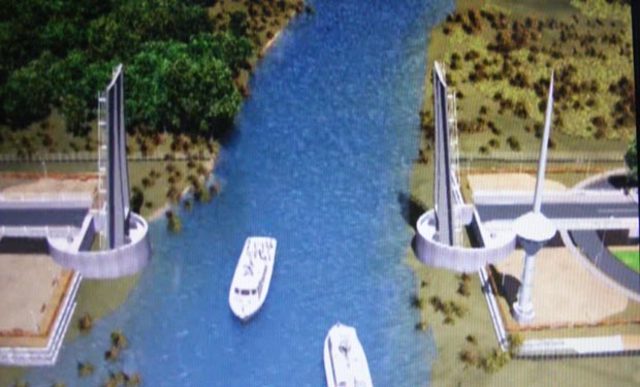 El puente presenta fallas en el sistema alzamiento de los brazos.