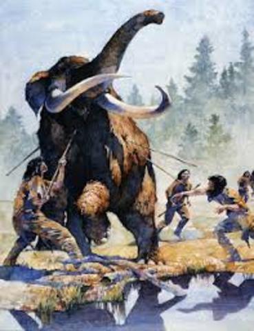 Frist Paleo-Indians starts to hunt lce age animals
