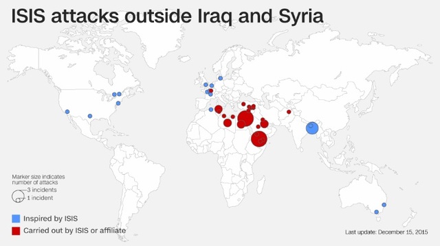 Mapping Isis attacks around the world