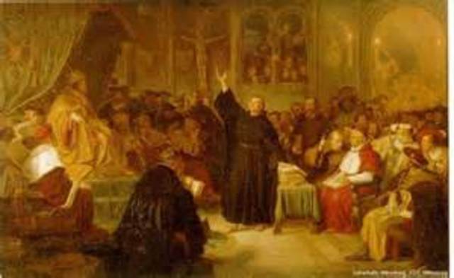 King Charles V faces Luther at the Diet of Worms