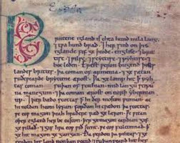 "The Anglo-Saxon Chronical" is begun