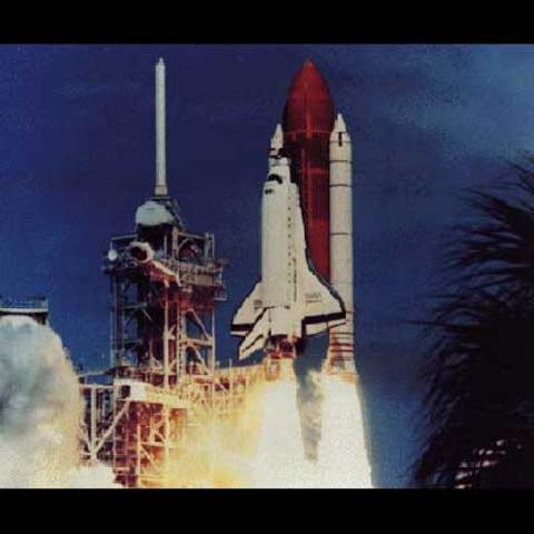 First space shuttle launch