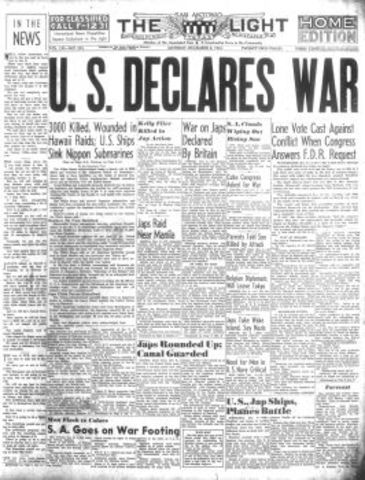 The United States enters World War II