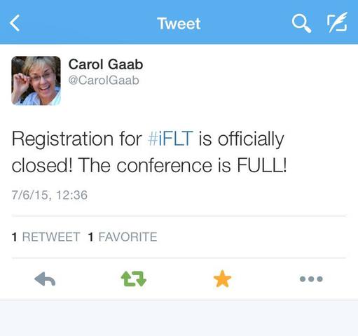 #iFLT15 Registration is FULL