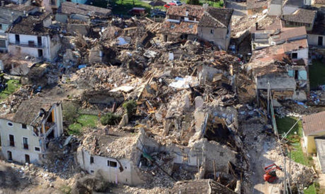 Abruzzo is hit by an earthquake.