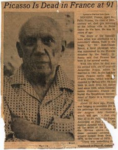 Pablo Picasso's Death
