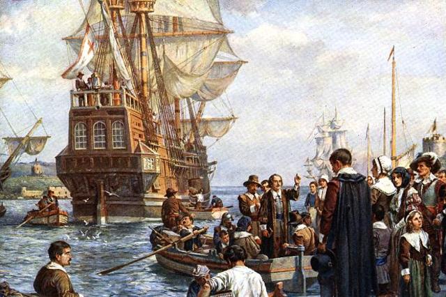 Puritans leave England