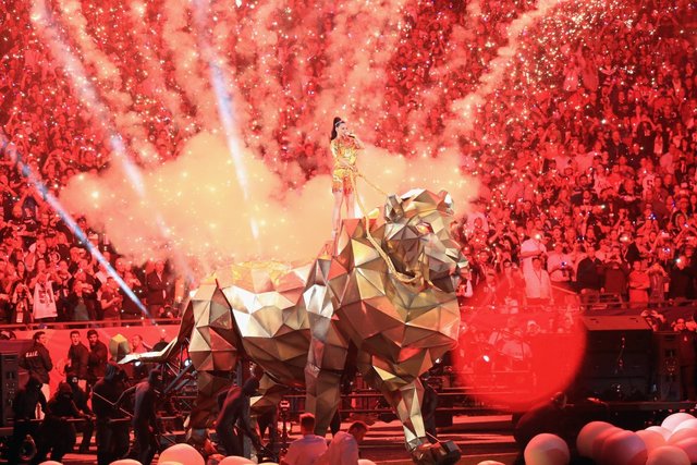 Katy performed at the Super bowl with Roar