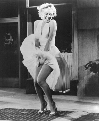 Marilyn Monroes famous skirt blowing shoot