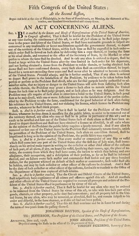 Alien and sedition acts