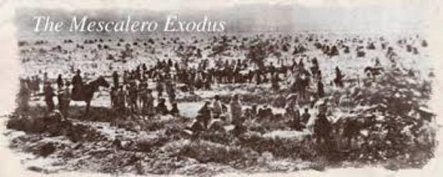 Mescalero Apaches flee Bosque Redondo