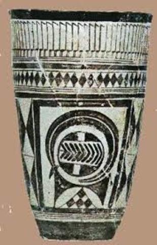 beaker with ibex motifs