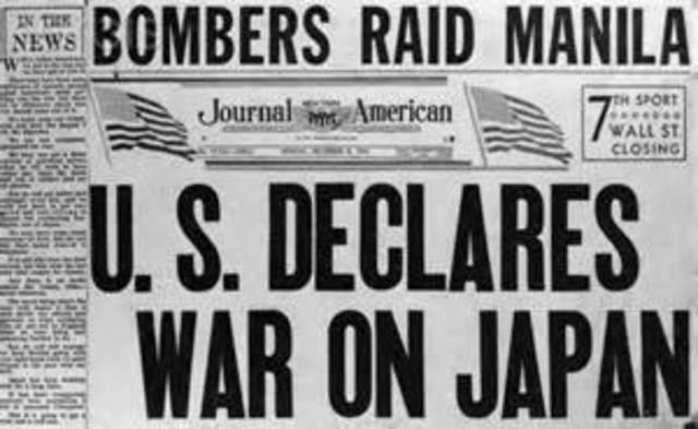 United States Declares War against Japan.