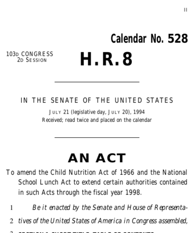 The 1994 Reauthorization Act