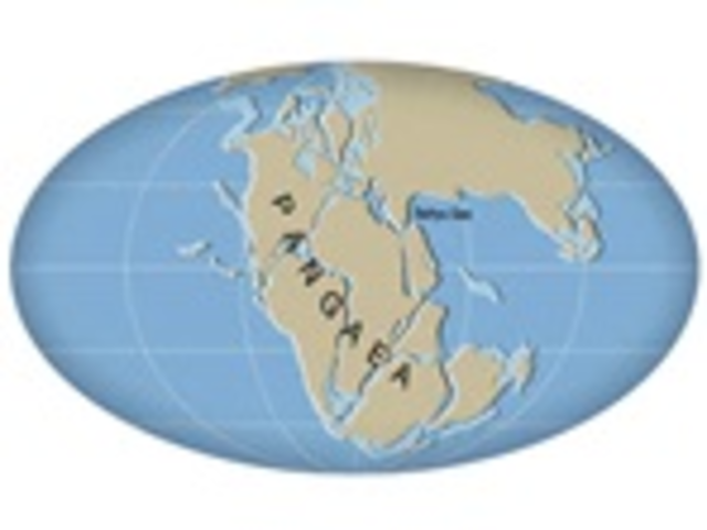 Pangaea breaks apart over time