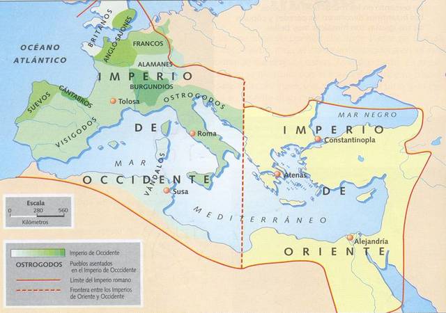 Inici de l'edat mitjana. Caiguda de l'imperi romà.