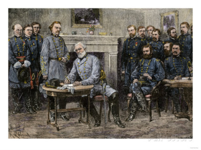 General Robert E. Lee surrenders to Union