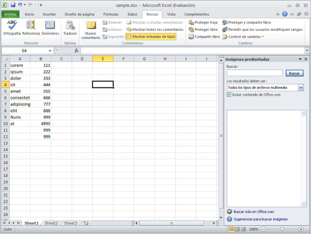 Excel version 8