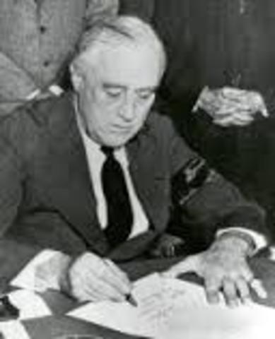 Roosevelt Signs Eexecutive Order