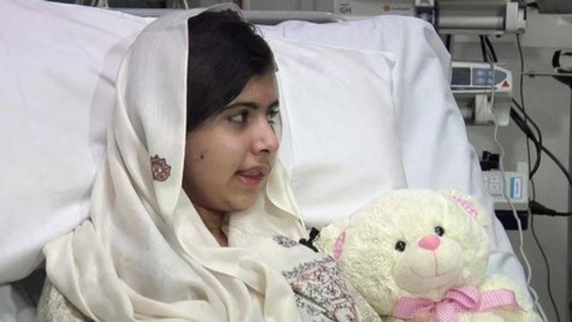 Malala is shot by a Taliban.