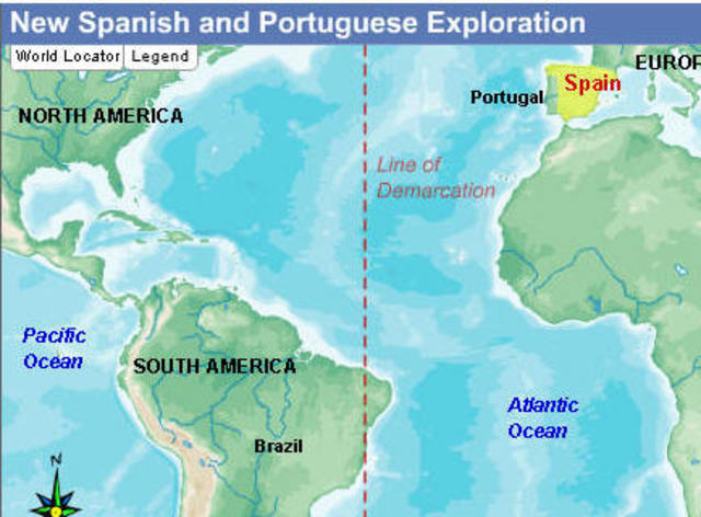 The Line of Demarcation between Spain and Portugal.