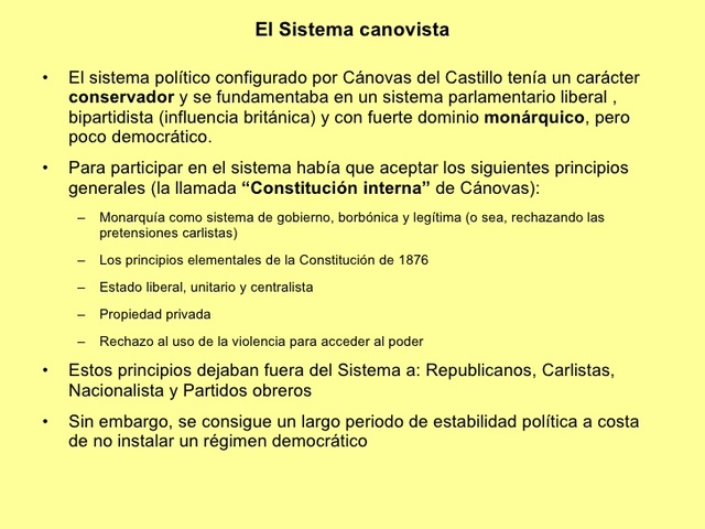 El sistema canovista