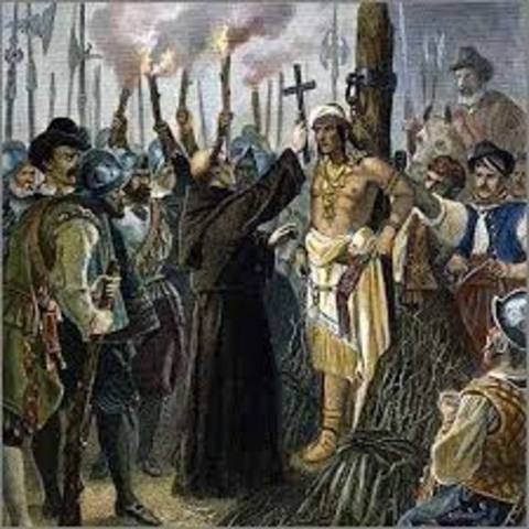 rancisco Pizarro executes the last Inca emperor.