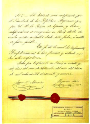 España reconoce la independencia de México