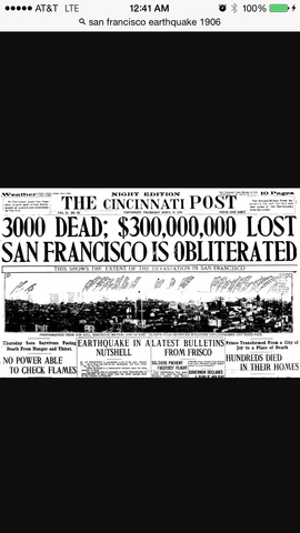 "the" San Francisco earthquake