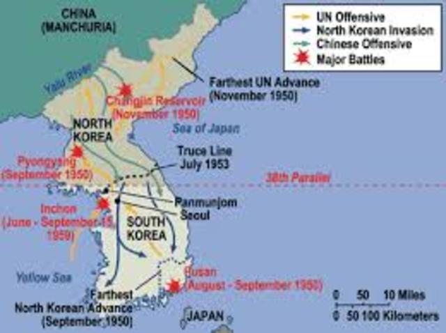 North Korea invades South Korea