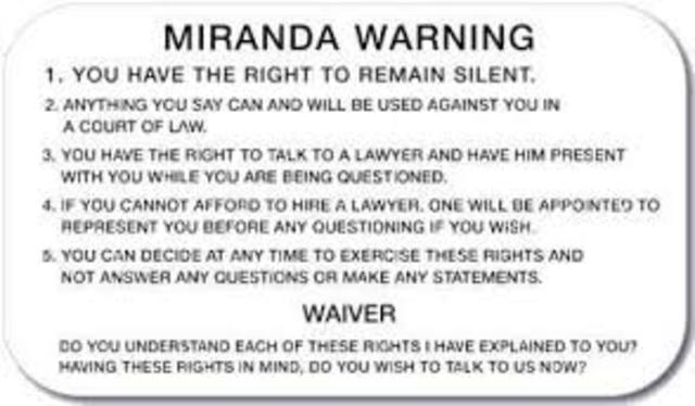 Miranda Rights come about