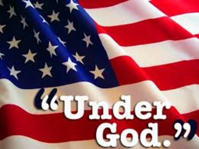 the words "under god" were placed in the Pledge of Allegiance