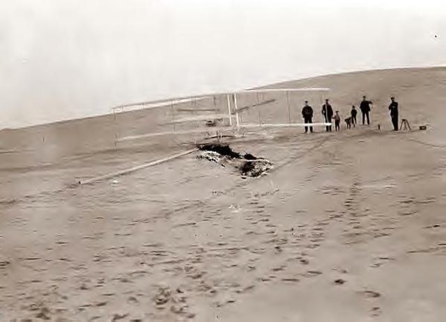 Orville Wright Pilots the Wright Flyer at Kill Devil Hills in Kitty Hawk