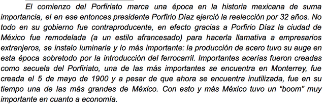 Comienzo del Porfiriato