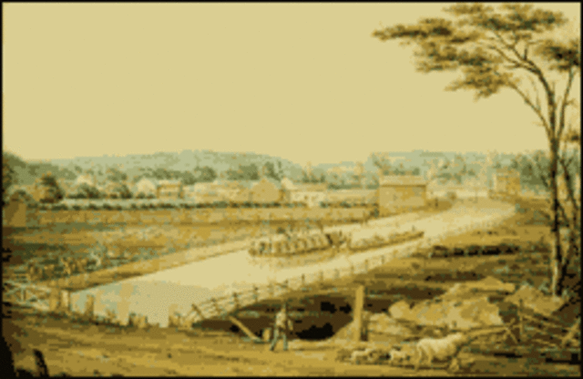 The Erie Canal is open for travel. This canal linked Lake Erie and the Hudson River together.