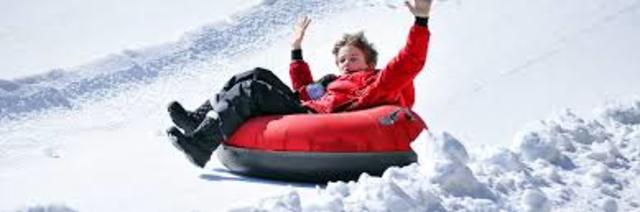 Went snow tubing for the first time with class