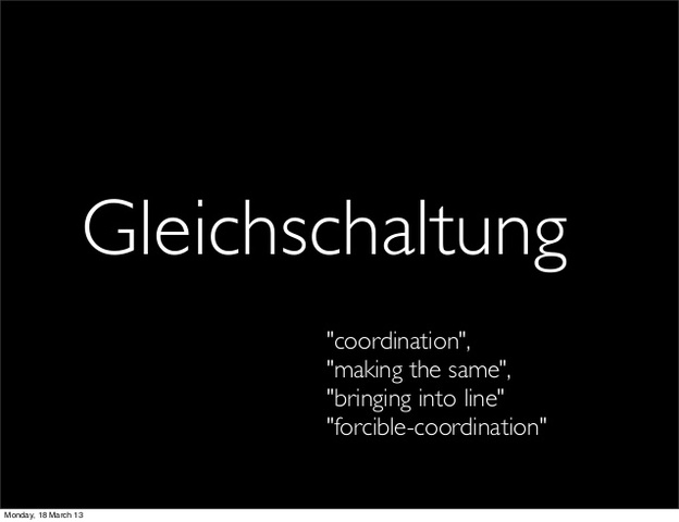 Gleichschaltung "cordination"