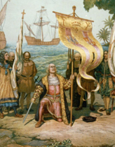 Christopher Colombus land in Carribean