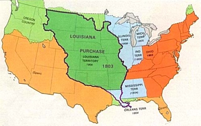 1803: La France vend la Louisiane aux Etats Unis; Creation du franc germinal