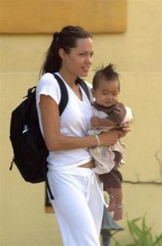 Jolie adopted her first child.