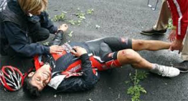 Caída de ciclista