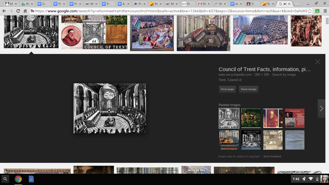 the pope adn his followers meet at the council of trent.