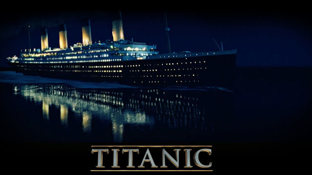 The RMS Titanic strikes an iceberg and sinks