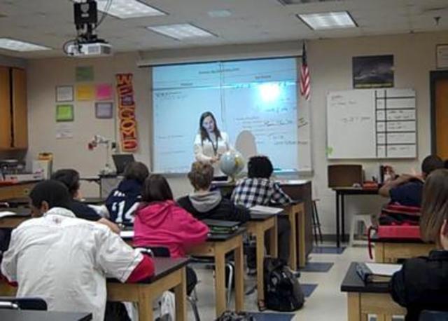 My first use of a projector in the classroom